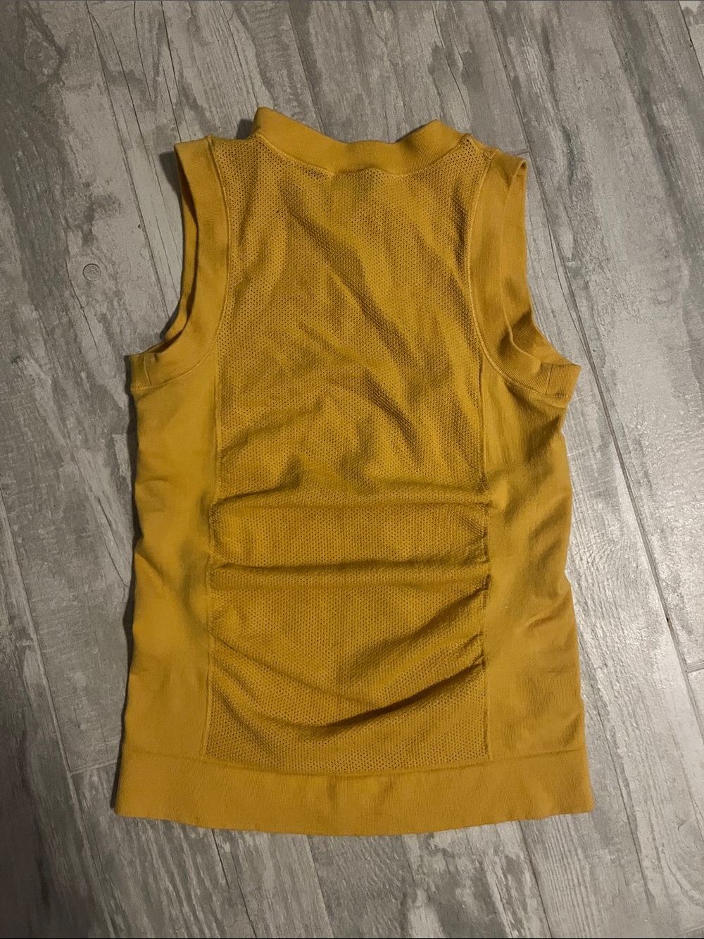 Athleta Women's Sleeveless Ruched Front Tank Top - Mustard - Picture 2 of 3